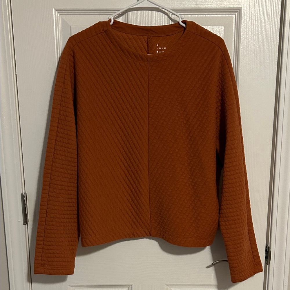A New Day Women's Orange Quilted Sweatshirt